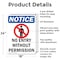 Signmission No Entry Without Permission OSHA Notice Sign, Aluminum, 18in W x 24in L, 2PK OS-2PACK-NS-A-1824-V-14523 - alternate 4
